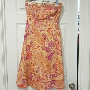 Pink express knee length strapless